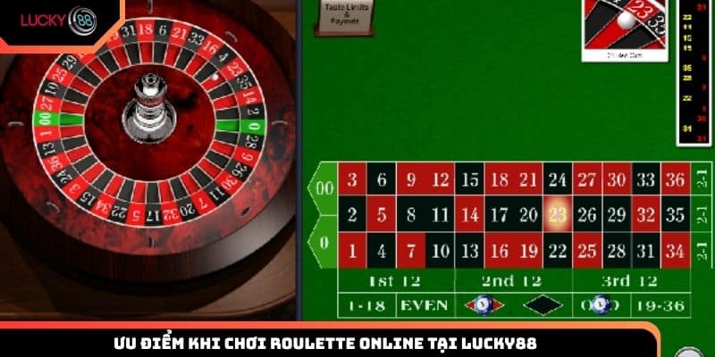 Ưu điểm khi chơi Roulette online tại Lucky88